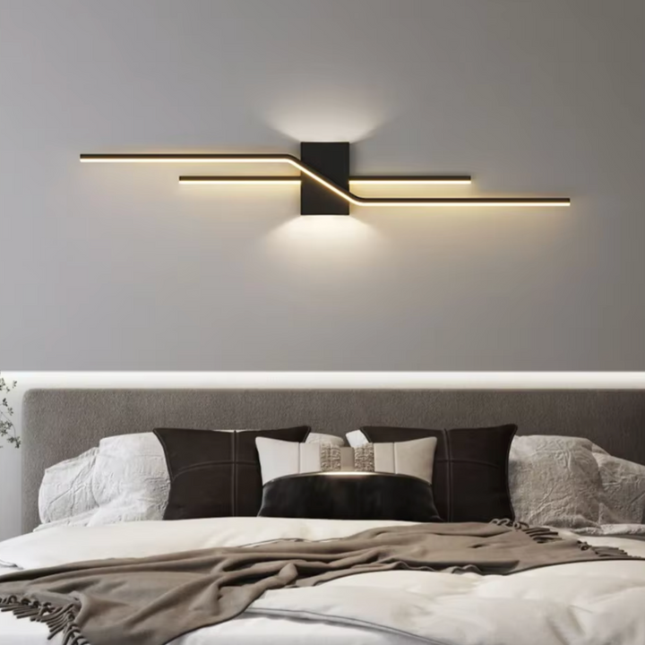 Applique Murale LED Linéaire Double | Design Minimaliste Noir ou Blanc