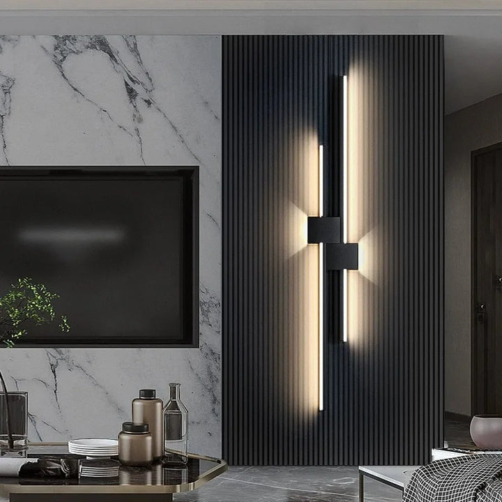 Applique murale LED linéaire Luminaire Essenza en aluminium noir ou blanc, lumière architecturale épurée, design moderne