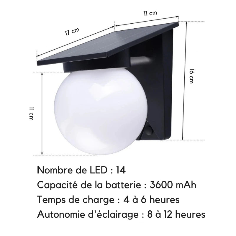 Applique Murale Solaire LED | Éclairage 3 Couleurs