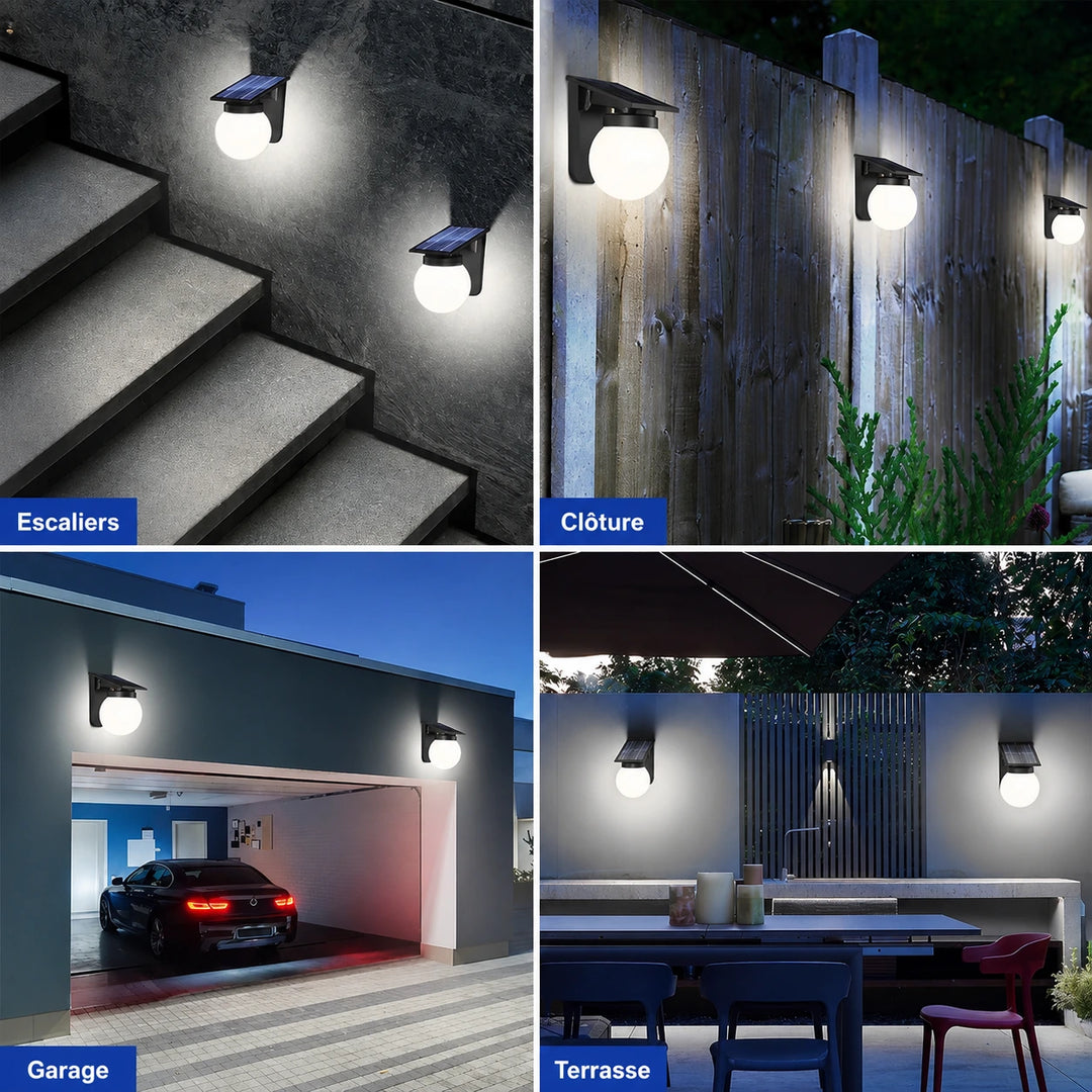 Applique Murale Solaire LED | Éclairage 3 Couleurs