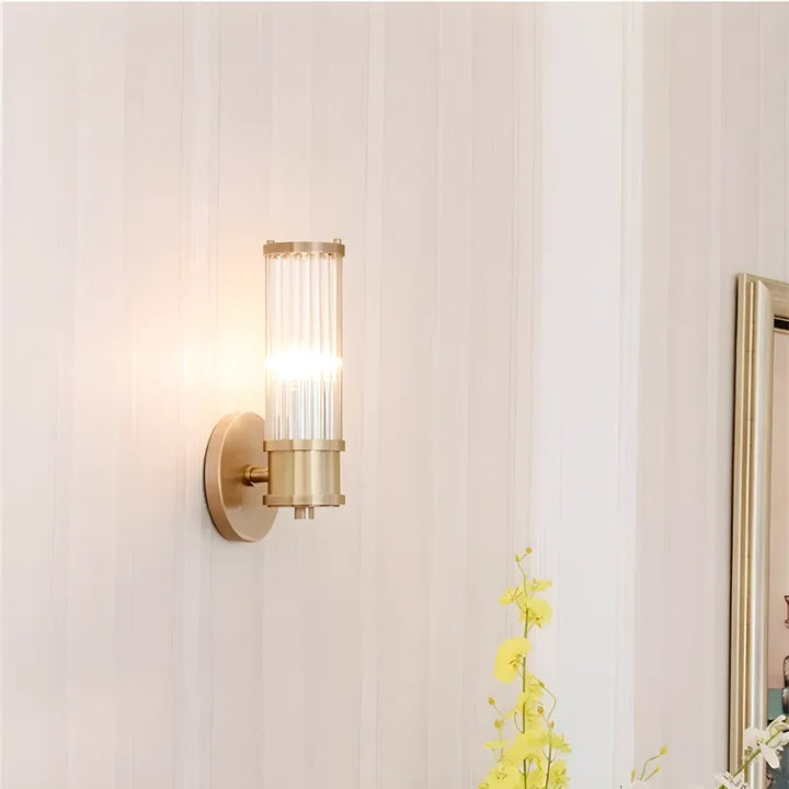 Applique LED murale moderne en cristal et métal doré, design nordique, 46 cm, lumière blanc chaud 2700-3500K, lumineux et élégant.