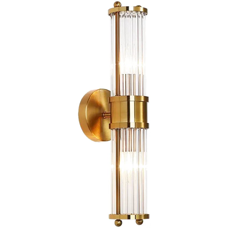 Applique LED murale luxe moderne en cristal, design nordique, cadre en métal doré, 46 cm, lumière blanc chaud 2700-3500K.