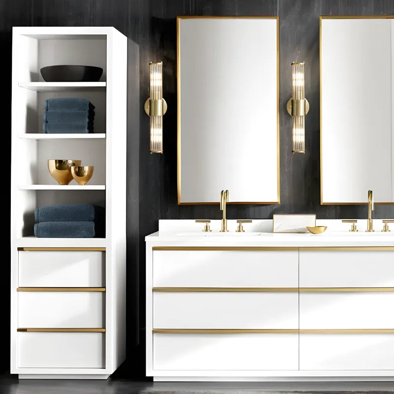 Applique LED murale luxe moderne en cristal et métal doré, design nordique, 46 cm, blanc chaud 2700-3500K, Luminaire Essenza