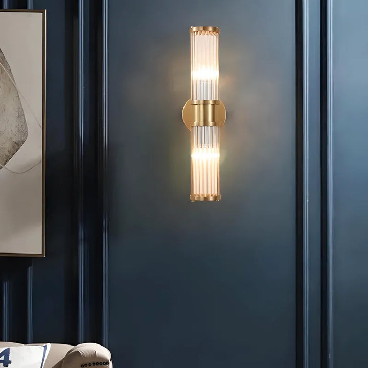 Applique LED murale moderne en cristal et métal doré, design nordique, 46 cm, lumière blanc chaud 2700-3500K, Luminaire Essenza
