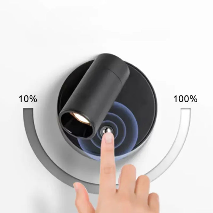 Applique murale LED sans fil Luminaire Essenza avec interrupteur, intensité variable et base magnétique, éclairage moderne.
