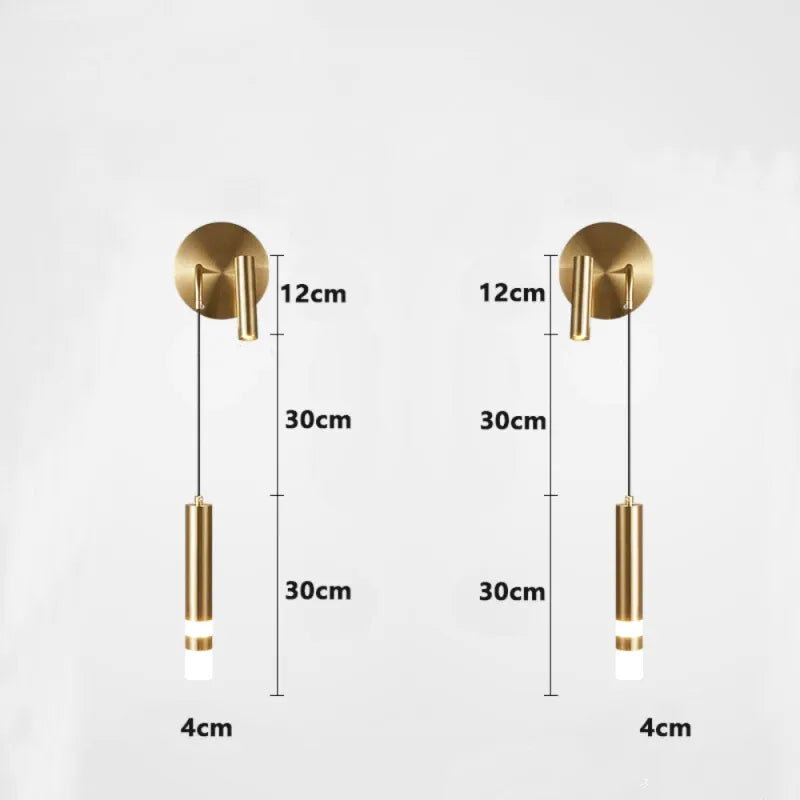 Applique murale chambre à coucher nordique à double tête Luminaire Essenza avec deux pièces blanc chaud 2700-3500K