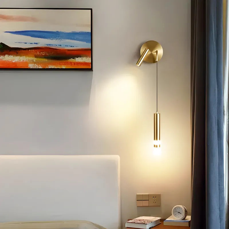 Applique murale chambre à coucher nordique à double tête en or blanc chaud, éclairage LED 2700-3500K, design moderne Luminaire Essenza