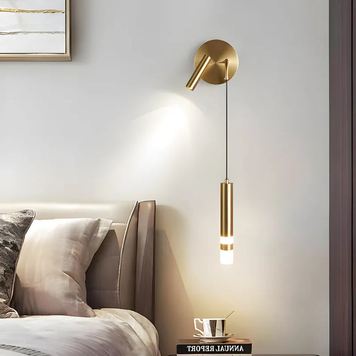 Applique murale chambre à coucher nordique à double tête Luminaire Essenza avec lumière blanc chaud 2700-3500K.