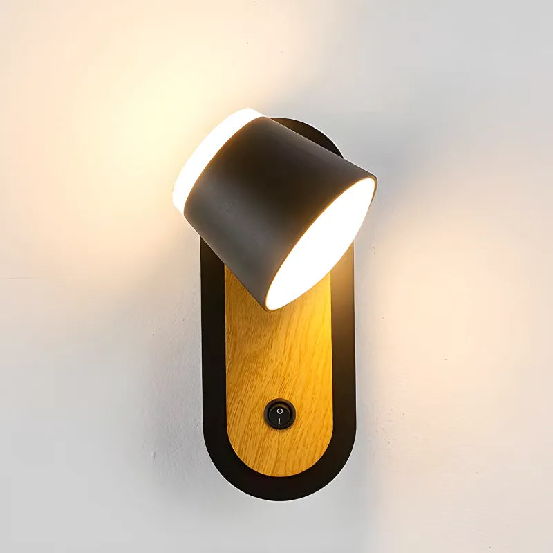 Applique murale LED orientable pour chambre adulte, design nordique noir ou blanc, lumière chaude 2700-3500K, Luminaire Essenza