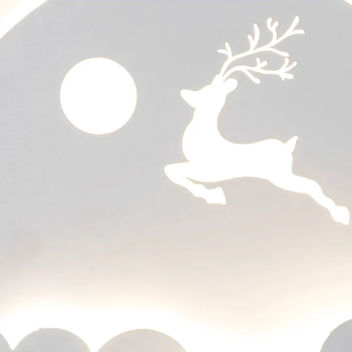 Applique murale chambre d'enfant Luminaire Essenza avec étoile et cerf, design moderne, blanc chaud et décoratif.
