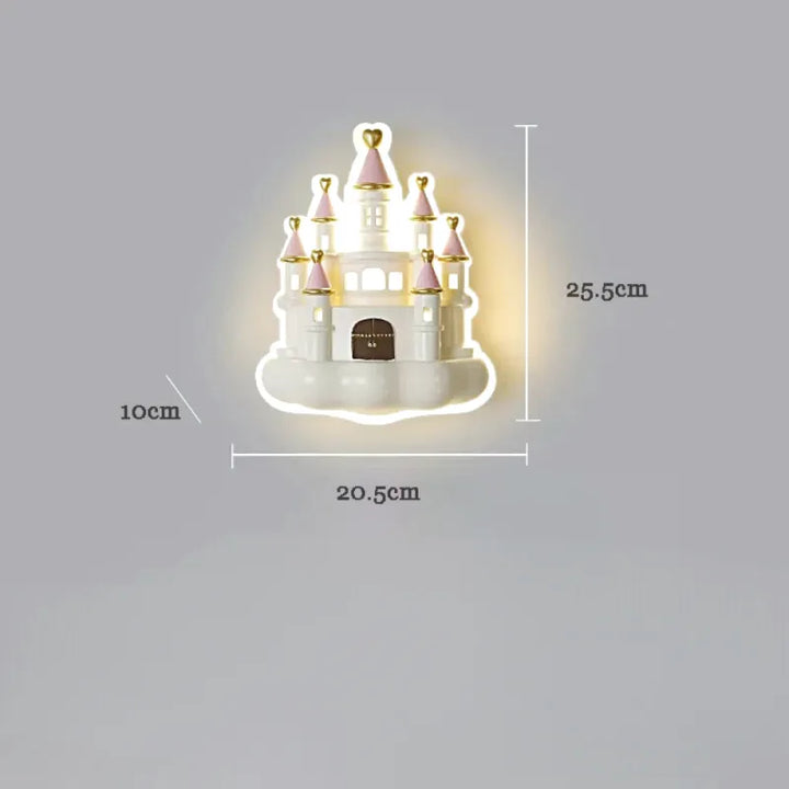 Applique murale pour chambre d'enfant Château de Luminaire Essenza, design ludique avec motif de château en bois et lumière douce