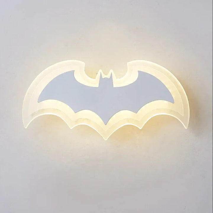 Applique murale enfant Luminaire Essenza avec dessin de chauve-souris en blanc naturel, éclairage LED réglable 2700K à 4000K