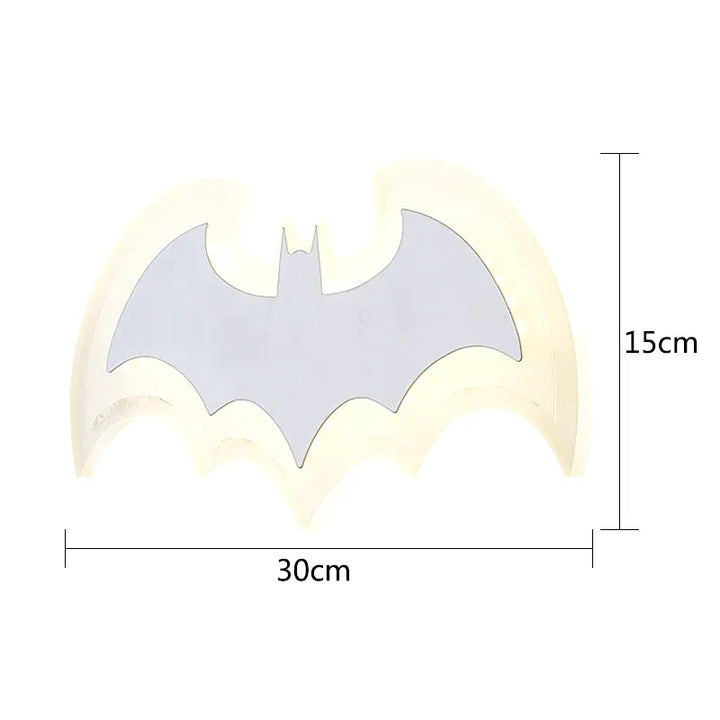 Applique murale pour chambre d'enfant Luminaire Essenza avec motif chauve-souris blanc naturel, éclairage LED 2700K-4000K