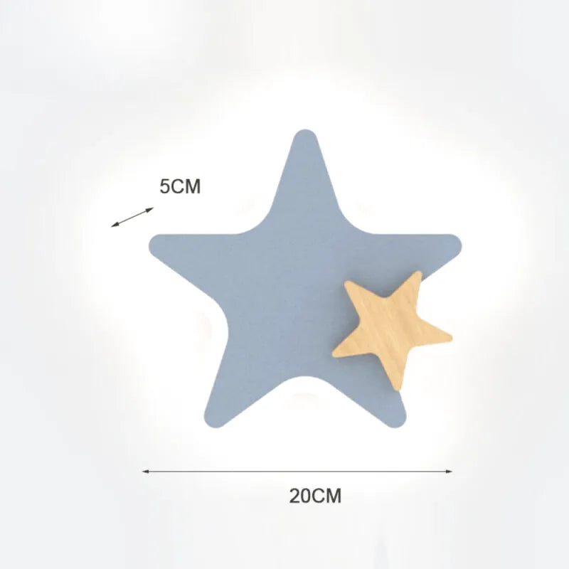 Applique murale pour chambre d'enfant Luminaire Essenza avec étoile grise et blanche, lumière chaude 2700-3500K.