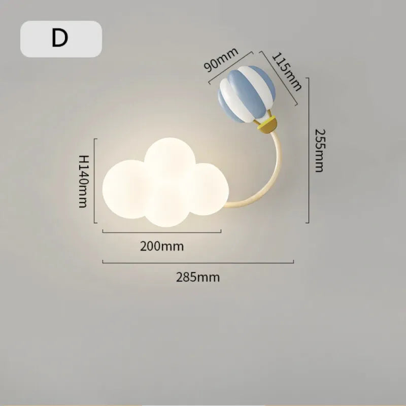 Applique murale pour chambre d'enfant en forme de jouet, Luminaire Essenza, avec trois couleurs disponibles.