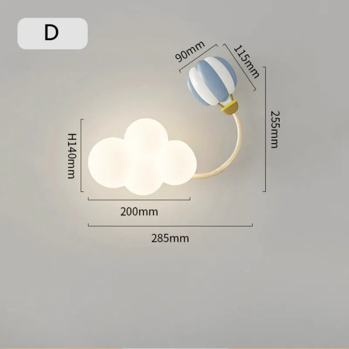 Applique murale pour chambre d'enfant en forme de jouet, Luminaire Essenza, avec trois couleurs disponibles.