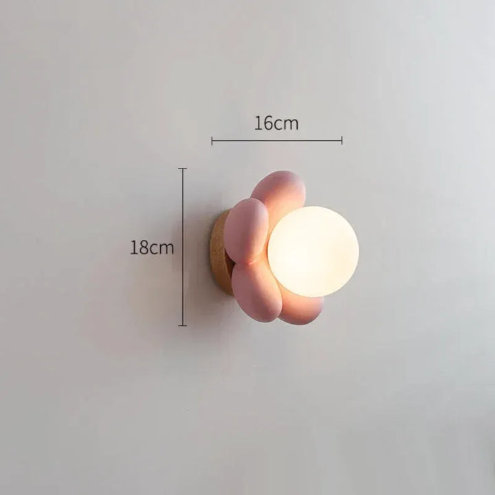 Applique murale LED en forme de fleur pour chambre d'enfant, Luminaire Essenza, lumière chaude blanc rose.