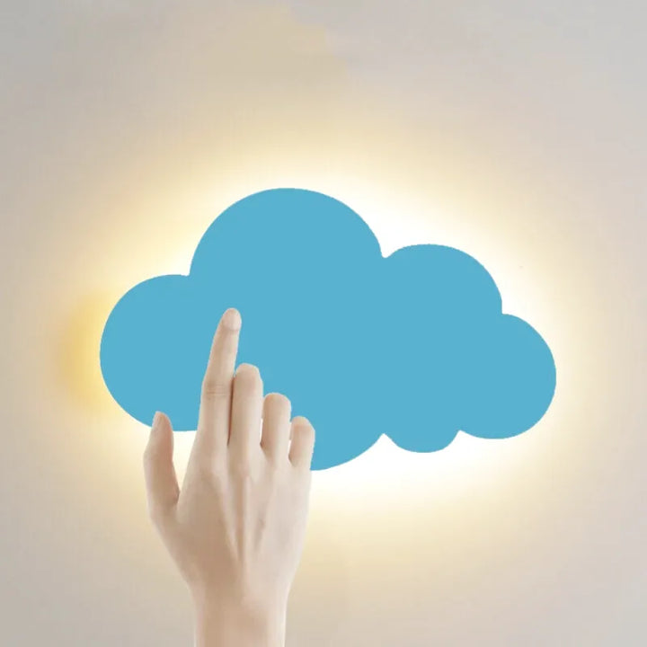 Applique murale LED en forme de nuage tactile pour chambre d'enfant, Luminaire Essenza, lumière blanc chaud 3000K, bleu large