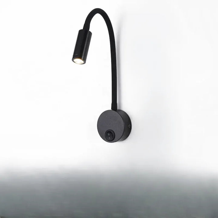 Applique murale chambre Liseuse Luminaire Essenza noire avec interrupteur, 3W, lumière blanc chaud 3000K, design moderne