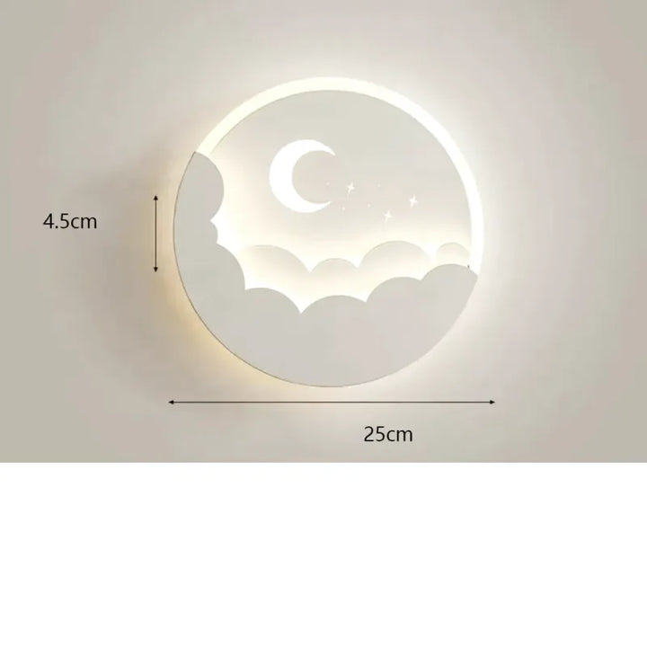 Applique murale chambre moderne Lune Luminaire Essenza avec éclairage blanc chaud et design contemporain.
