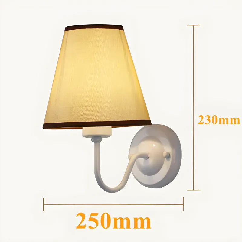 Applique murale vintage pour chambre en tissu lin blanc, style scandinave, Luminaire Essenza, éclairage doux et élégant