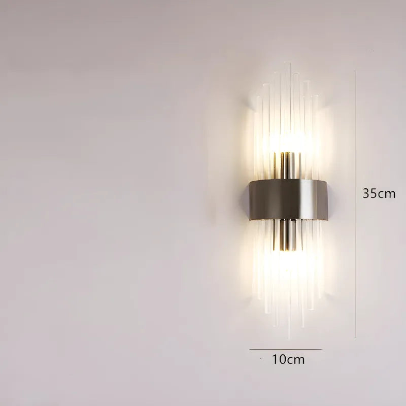 Applique murale en cristal pour salon Luminaire Essenza, modèle B noir, sans tige métallique, lumière blanche froide 5500-7000K