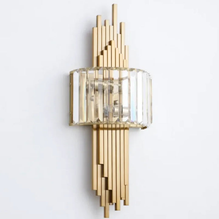 Applique murale en cristal doré pour salon moderne, design haut de gamme, finition blanche chaude, éclairage 2700-3500K, Luminaire Essenza