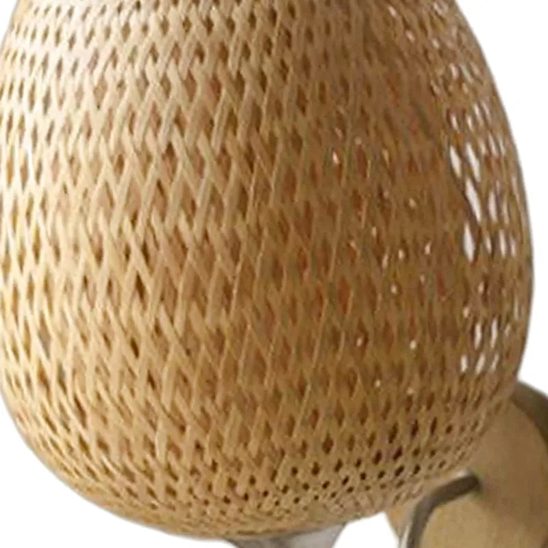 Applique murale en bambou de Luminaire Essenza avec formes arrondies, dimensions 36 cm x 29,5 cm, design moderne et naturel
