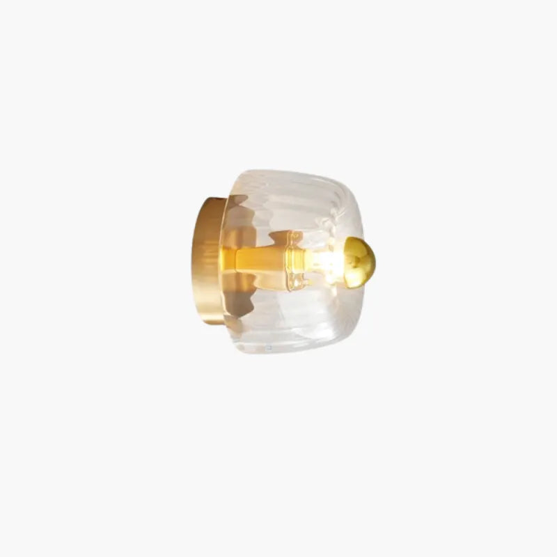 Applique murale en verre Effet Soleil Luminaire Essenza avec finition or et blanc chaud, design élégant pour décoration intérieure