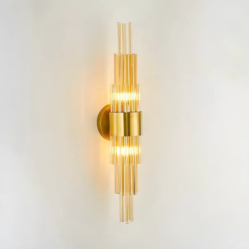 Applique murale en verre pour salon moderne, design luxe et élégant, avec trois couleurs chaudes, naturelles et froides, 60 cm.