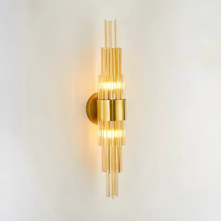 Applique murale en verre pour salon moderne, design luxe et élégant, avec trois couleurs chaudes, naturelles et froides, 60 cm.
