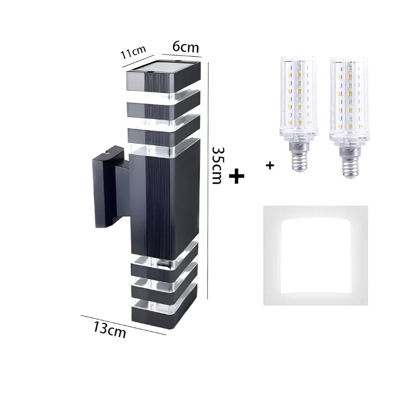 Applique murale extérieure LED étanche Luminaire Essenza, design cuboïde triple blanc chaud, éclairage décoratif pour extérieur