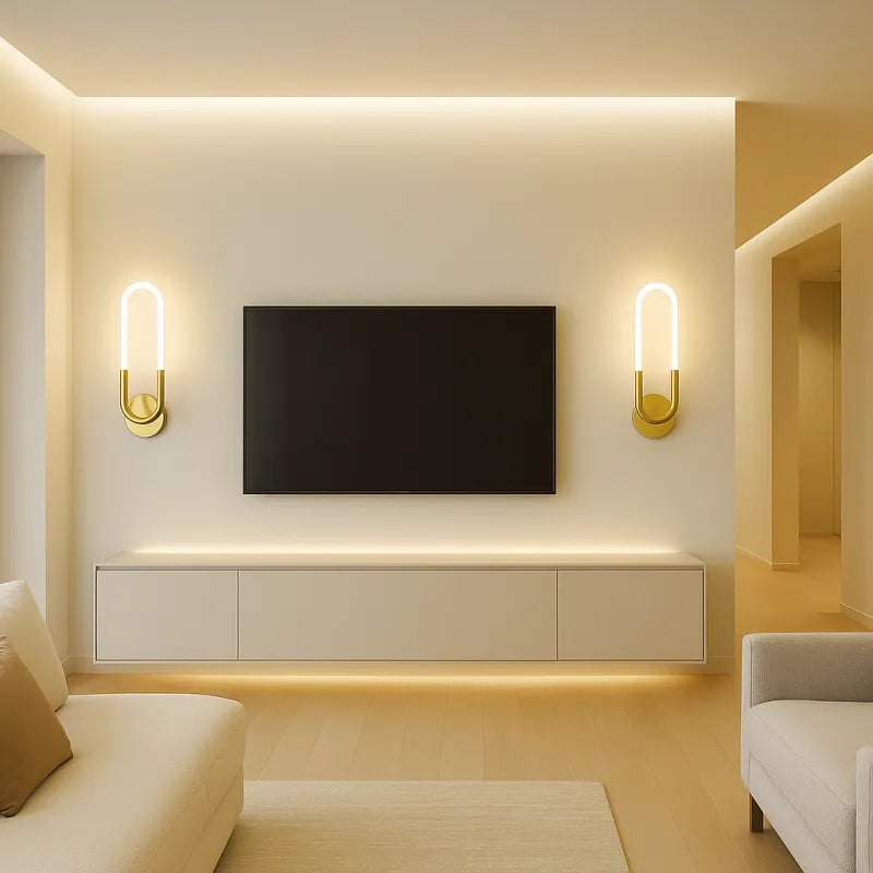 Applique murale LED classique minimaliste Aura Nordique en blanc chaud, 33 cm, par Luminaire Essenza, éclairage doux et moderne.