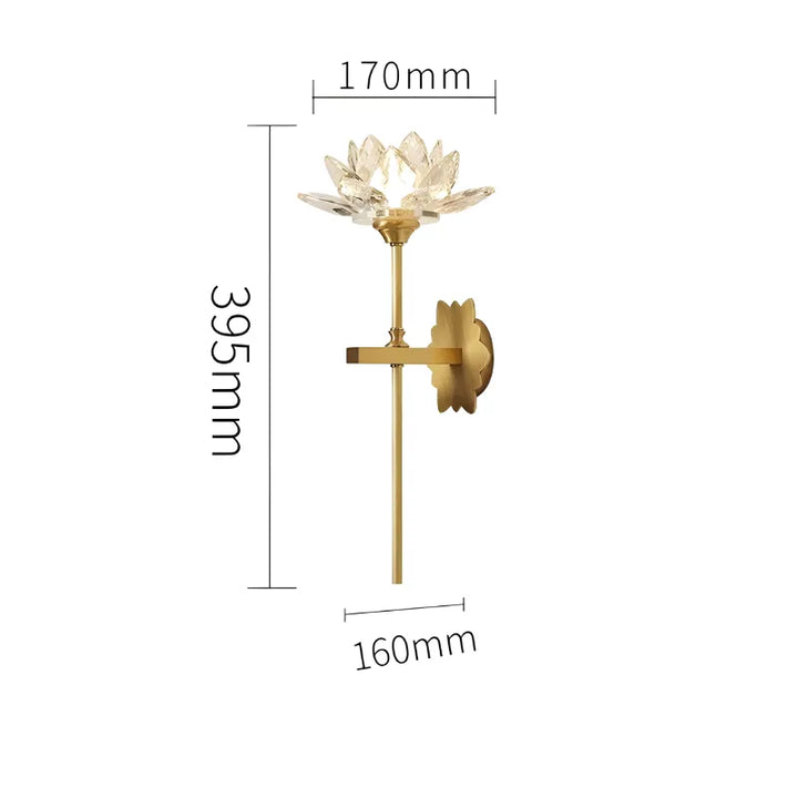 Applique murale LED en cristal moderne style Lotus, décoratif, luminaire Essenza, design élégant, 39,5 cm de hauteur.
