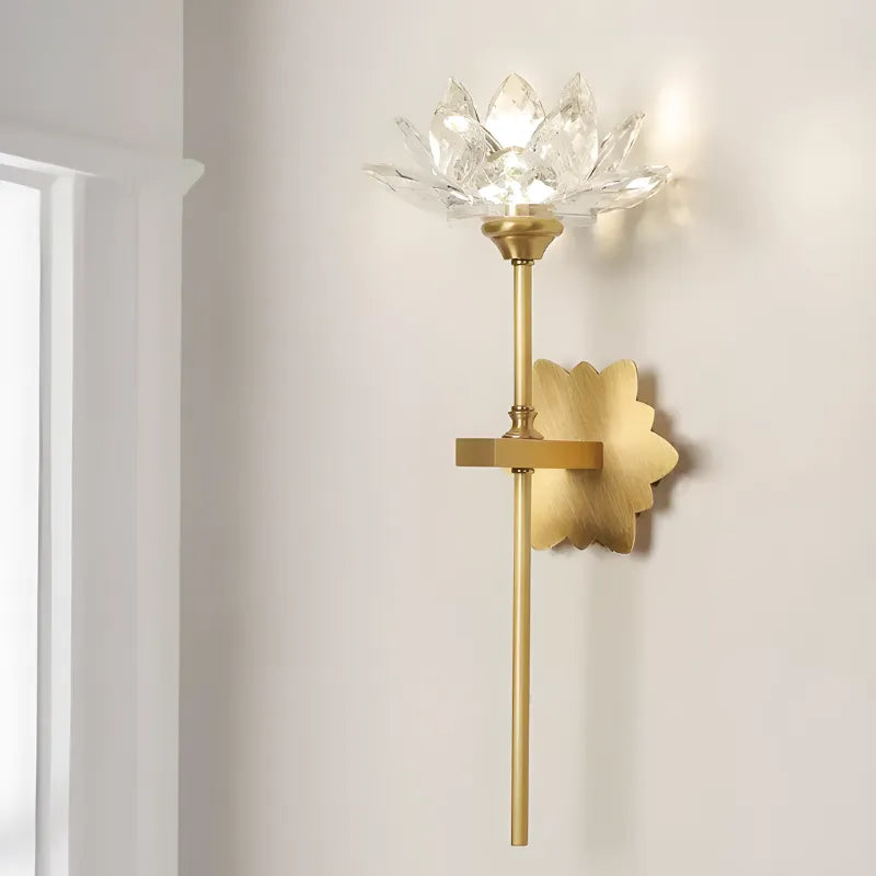 Applique murale LED en cristal moderne de style lotus, design décoratif, Luminaire Essenza, 39,5 cm de diamètre.