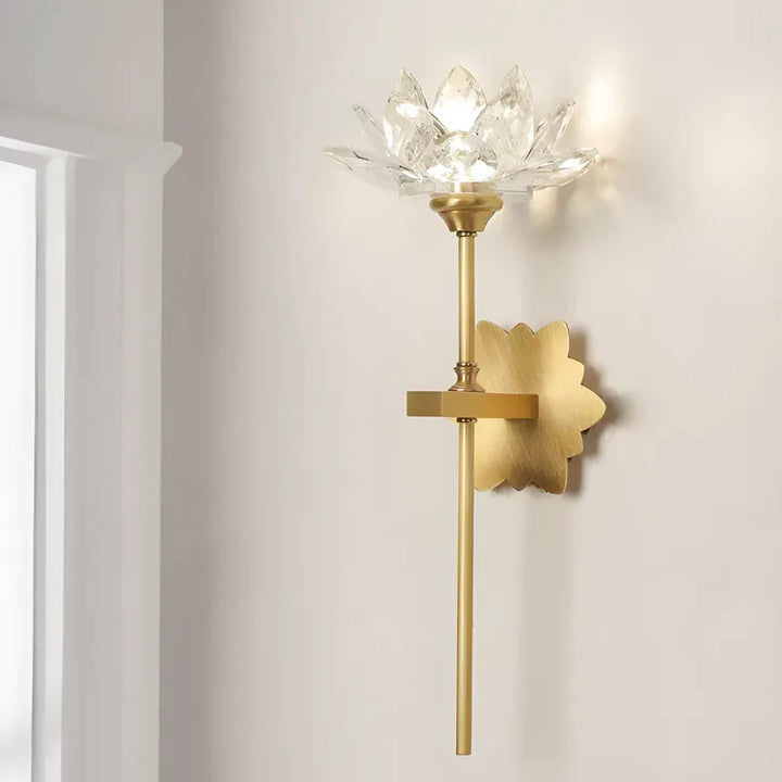 Applique murale LED en cristal moderne de style lotus, design décoratif, Luminaire Essenza, 39,5 cm de diamètre.