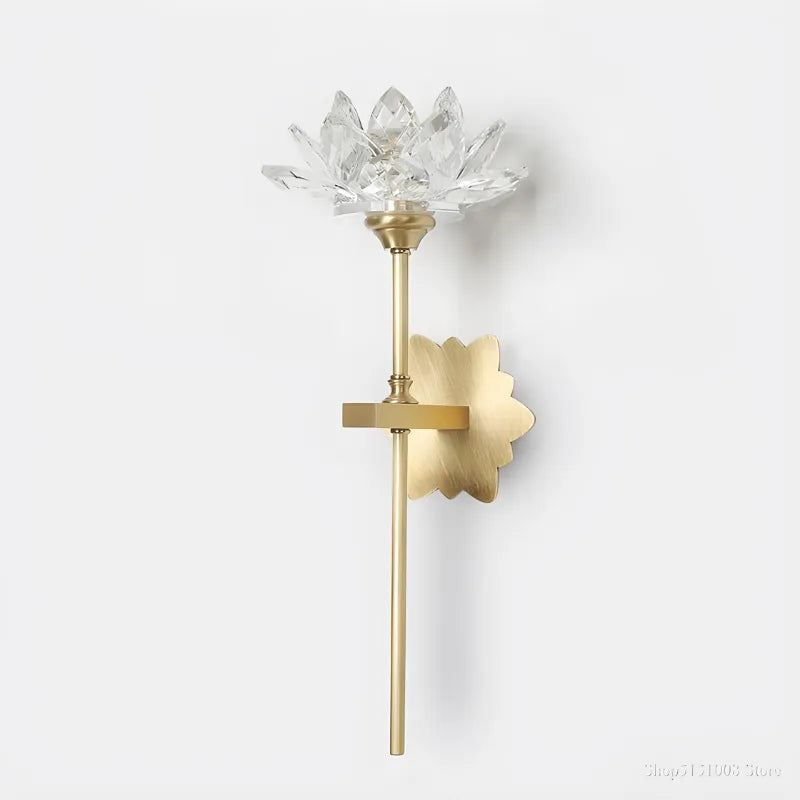 Applique murale LED en cristal moderne Style Lotus, design décoratif, éclairage élégant, 39,5 cm de Luminaire Essenza.