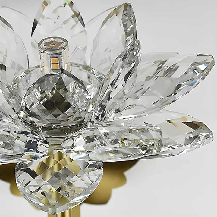 Applique murale LED en cristal moderne style Lotus, design décoratif, 39,5 cm, luminaire Essenza pour intérieur élégant.