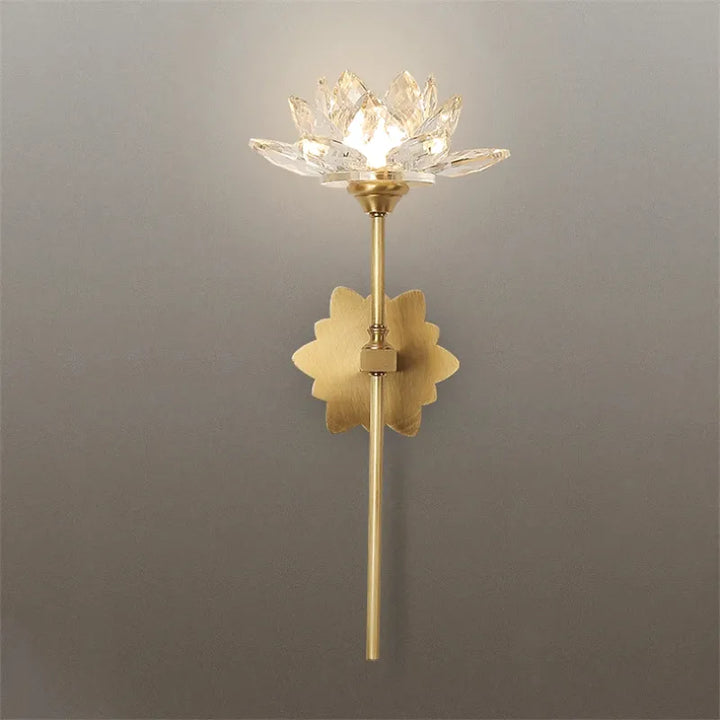 Applique murale LED moderne en cristal, design décoratif style Lotus, Luminaire Essenza, 39,5 cm.