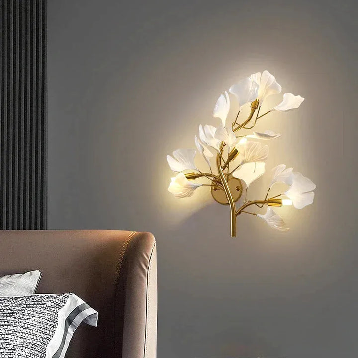 Applique murale LED moderne en céramique dorée Luminaire Essenza, éclairage décoratif haut de gamme pour intérieur élégance