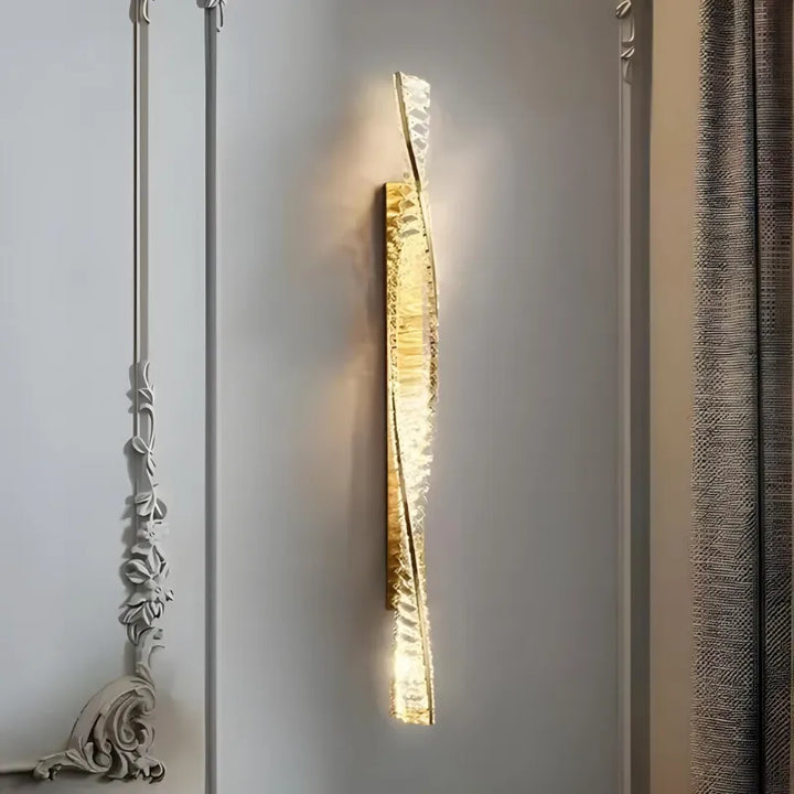 Applique murale LED dorée Luminaire Essenza avec éclats de cristal, design moderne, 50 cm, lumière blanche naturelle 4200K