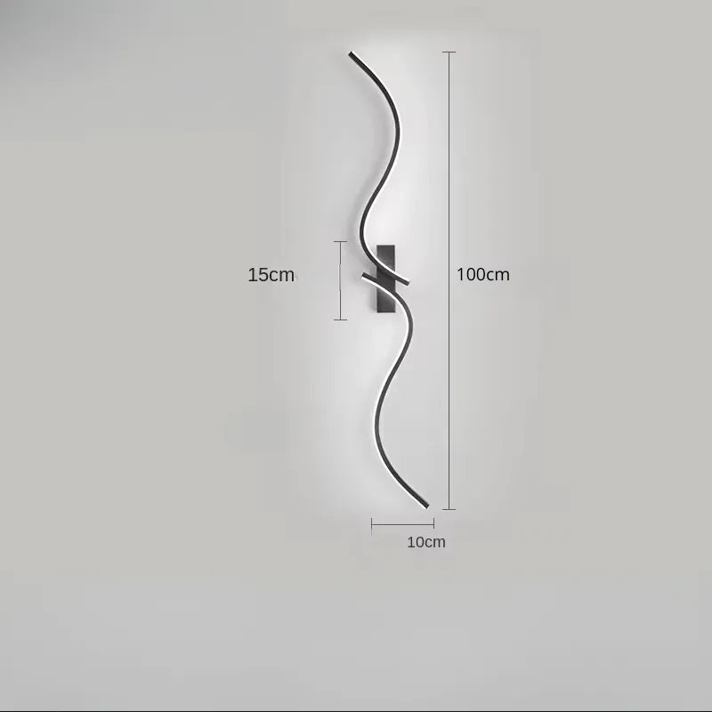 Applique murale LED moderne et minimaliste de 100 cm, Luminaire Essenza, éclairage blanc froid, design décoratif élégant.