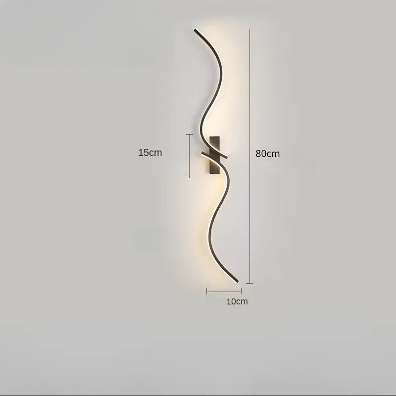 Applique murale LED Luminaire Essenza, design moderne minimaliste, 80 cm, blanc chaud, élégant et décoratif pour intérieur.