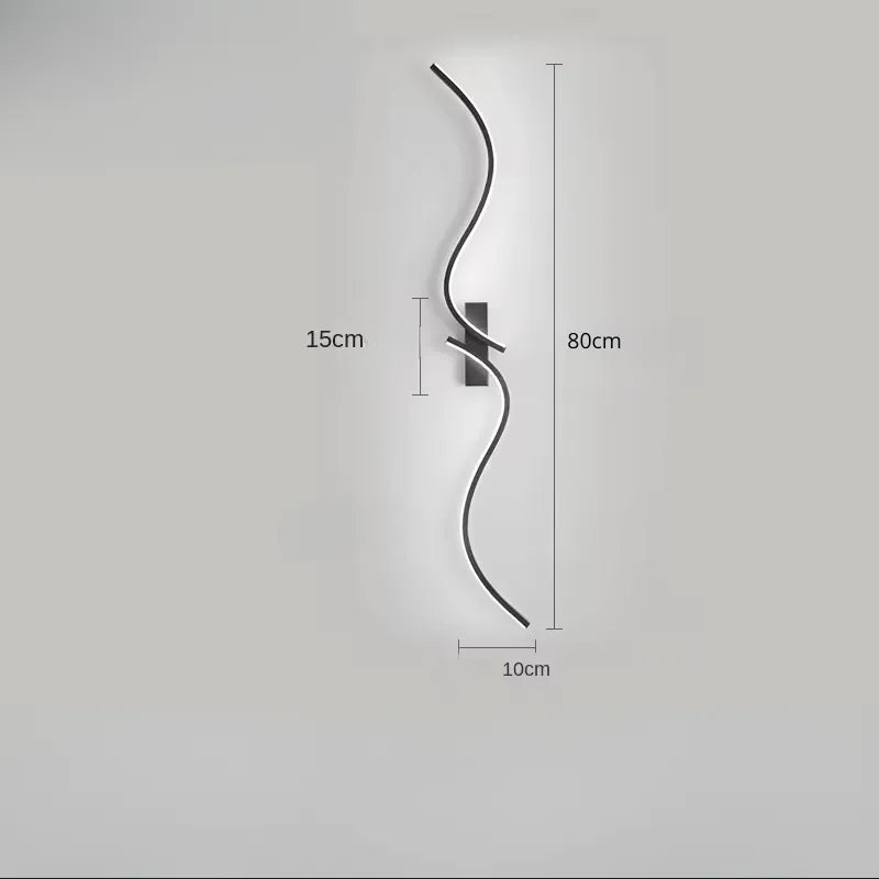 Applique murale LED blanche moderne et minimaliste de 80 cm, éclairage blanc froid, design décoratif et élégant.