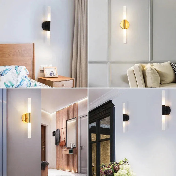 Applique murale LED en métal de style moderne par Luminaire Essenza, avec design épuré et éclairage élégant.