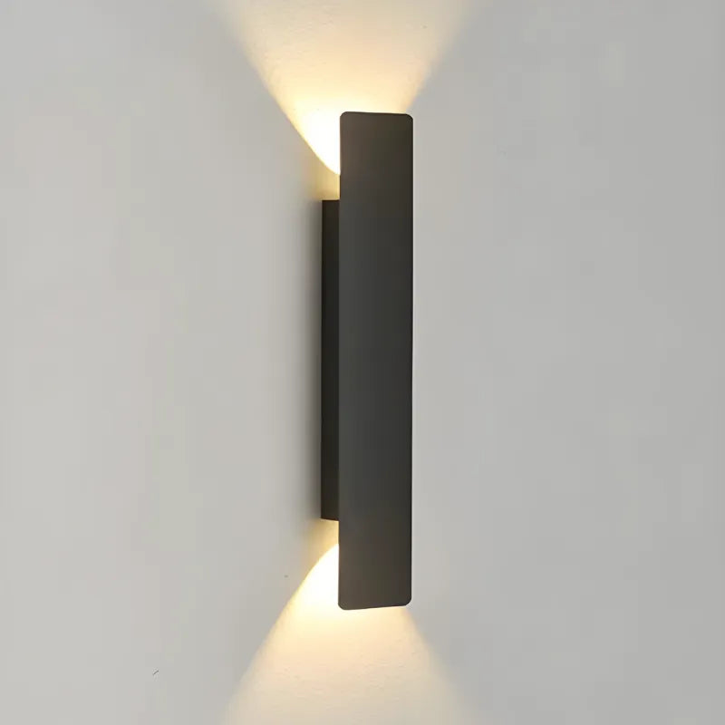 Applique murale LED extérieure Luminaire Essenza, design minimaliste moderne, noir ou blanc, éclairage chaud, 20 cm.