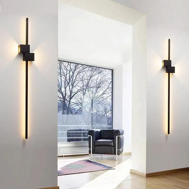Applique murale LED linéaire de style hôtel chic, longueur ajustable 60 à 120 cm, Luminaire Essenza, éclairage moderne et élégant