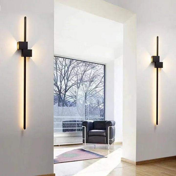 Applique murale LED linéaire de style hôtel chic, longueur ajustable 60 à 120 cm, Luminaire Essenza, éclairage moderne et élégant