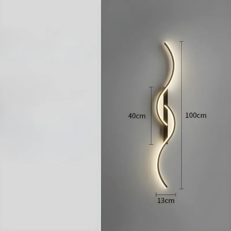 Applique murale LED longue, élégante et moderne de Luminaire Essenza, noire, 100 cm, éclairage blanc chaud, décoratif.