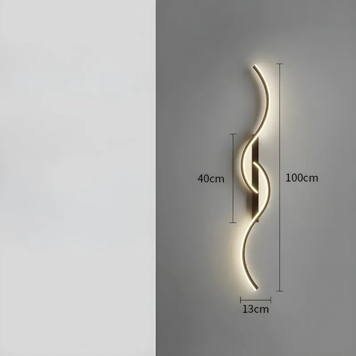 Applique murale LED longue, élégante et moderne de Luminaire Essenza, noire, 100 cm, éclairage blanc chaud, décoratif.